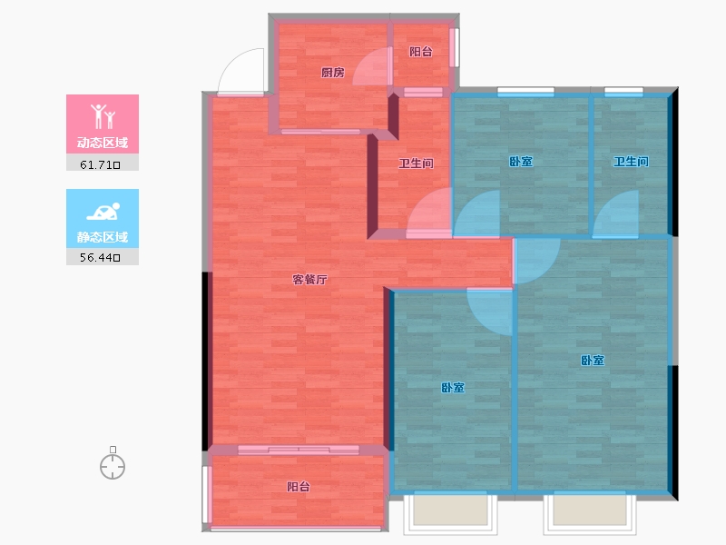 河南省-郑州市-恒大云玺-107.99-户型库-动静分区