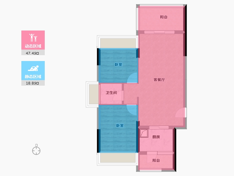 广东省-湛江市-名雅居学府里-58.98-户型库-动静分区