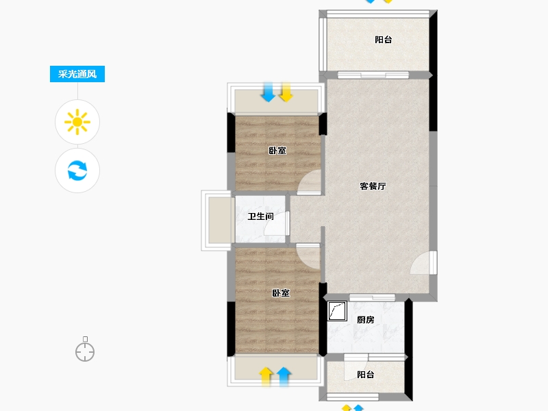 广东省-湛江市-名雅居学府里-58.98-户型库-采光通风