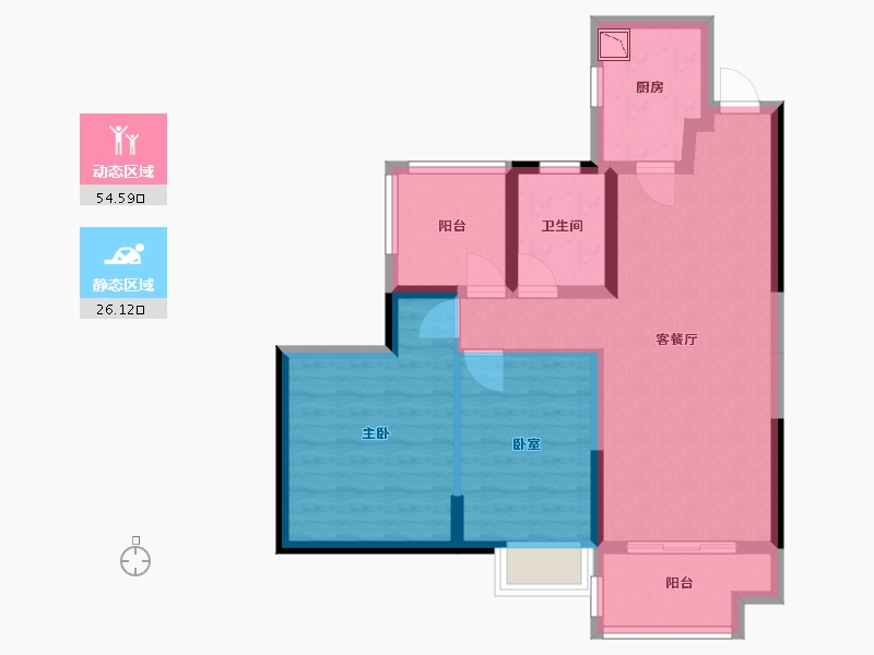 广东省-广州市-保利麓湖-71.00-户型库-动静分区