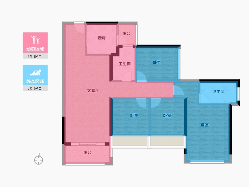 广东省-佛山市-龙光天瀛-94.90-户型库-动静分区