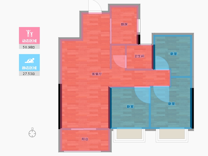 河南省-郑州市-滨河春晓-71.00-户型库-动静分区