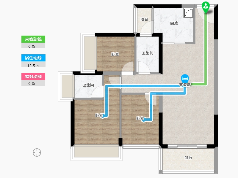 广东省-佛山市-华福熹云水岸-75.23-户型库-动静线