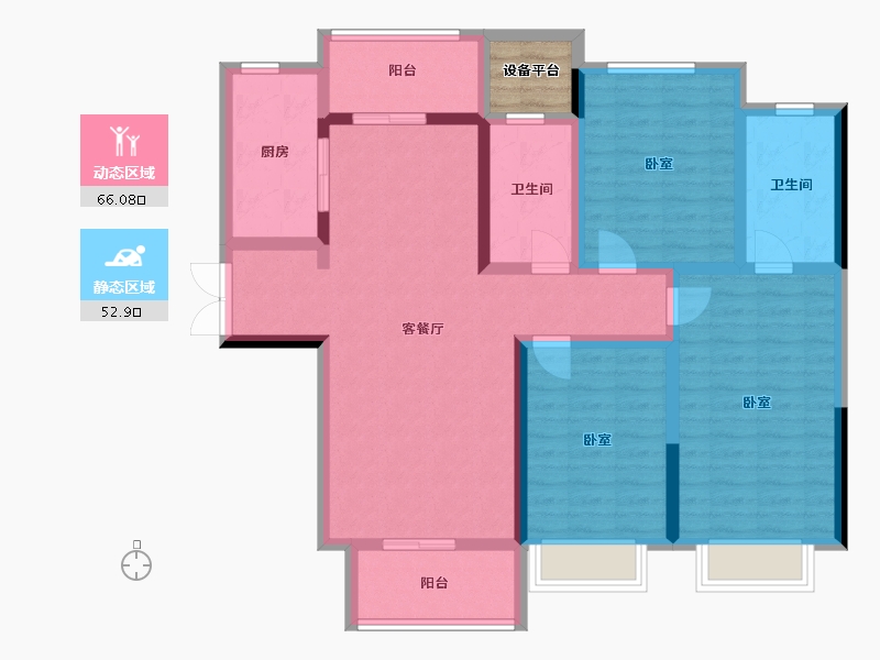 河南省-郑州市-海龙·昊坤苑-108.01-户型库-动静分区