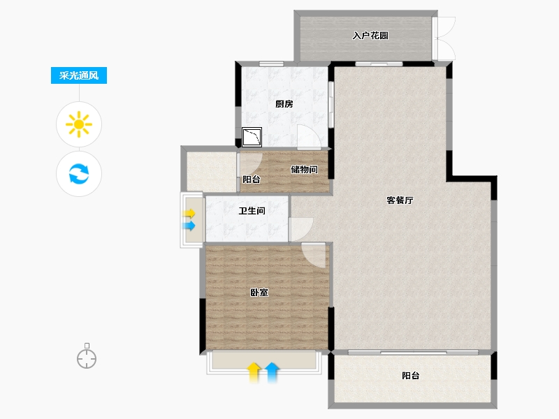 广东省-深圳市-深圳东星河丹堤-162.00-户型库-采光通风