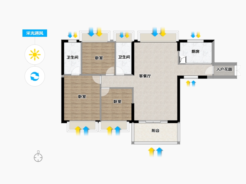 广东省-湛江市-名雅居学府里-94.84-户型库-采光通风