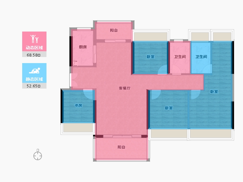 广东省-珠海市-世荣翠湖苑二期-109.05-户型库-动静分区