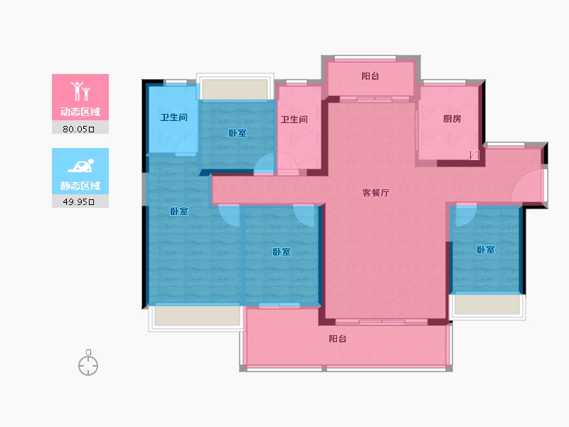 广东省-佛山市-华福熹云水岸-116.92-户型库-动静分区