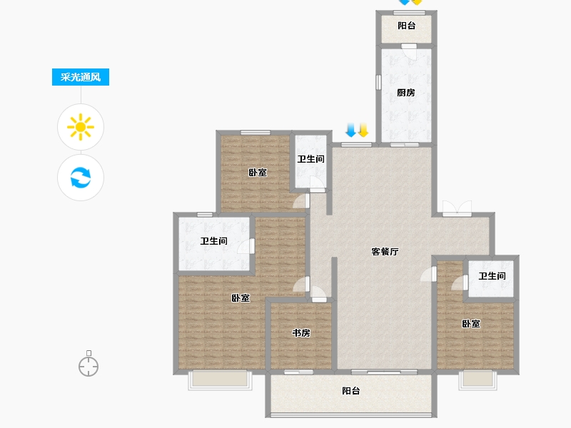 河南省-郑州市-恒大云玺-202.10-户型库-采光通风