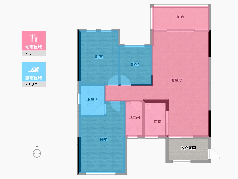 湖南省-怀化市-景东·黔阳府-96.54-户型库-动静分区