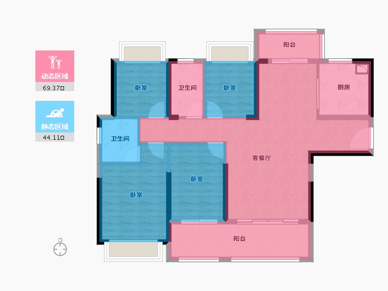 广东省-广州市-敏捷绿湖首府-101.51-户型库-动静分区