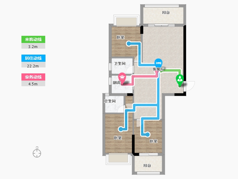 广东省-汕头市-国瑞四季园-79.80-户型库-动静线