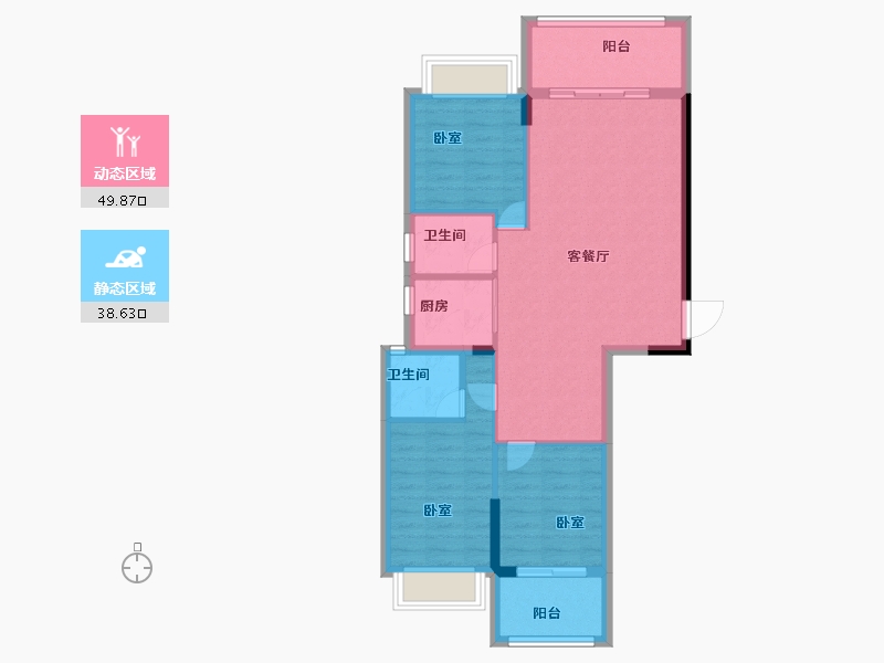 广东省-汕头市-国瑞四季园-79.80-户型库-动静分区