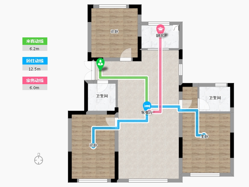 吉林省-长春市-中顺碧水园-93.27-户型库-动静线