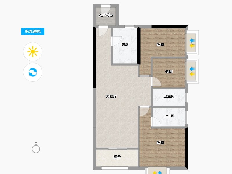 陕西省-西安市-西安深国投中心-80.51-户型库-采光通风