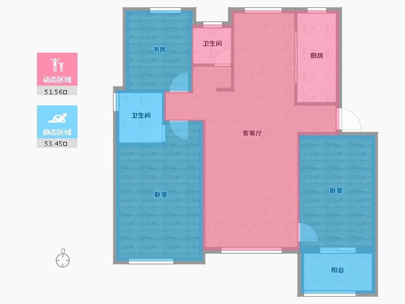 安徽省-黄山市-华通幸福里-95.39-户型库-动静分区