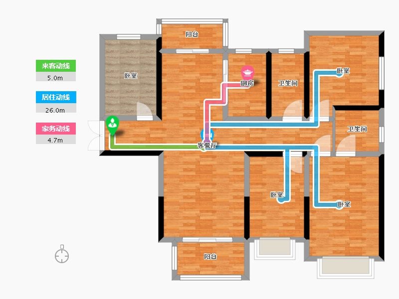 河南省-郑州市-海龙·昊坤苑-119.00-户型库-动静线