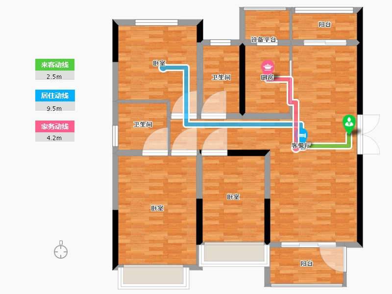 河南省-郑州市-海龙·昊坤苑-103.01-户型库-动静线