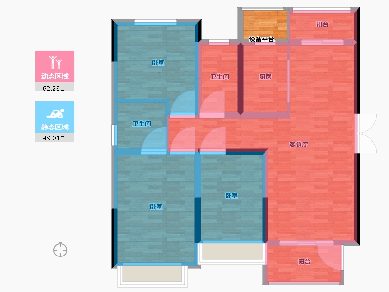 河南省-郑州市-海龙·昊坤苑-103.01-户型库-动静分区