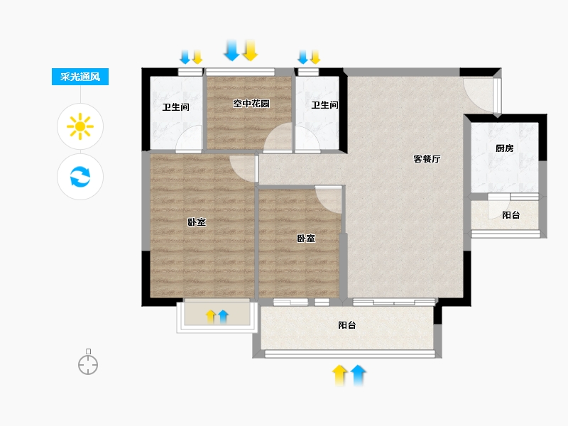 广东省-广州市-合家和府-82.00-户型库-采光通风