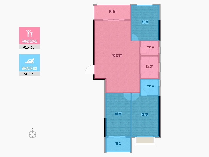 广东省-汕头市-国瑞四季园-111.53-户型库-动静分区