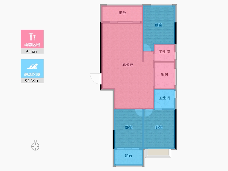 广东省-汕头市-国瑞四季园-107.29-户型库-动静分区