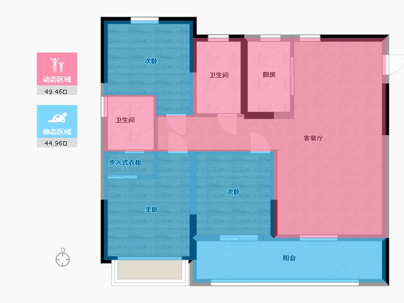 山东省-青岛市-鑫源珺府-84.00-户型库-动静分区