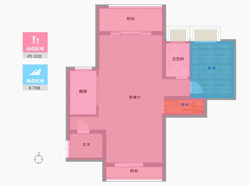 广东省-广州市-中国铁建花语岭南-66.69-户型库-动静分区