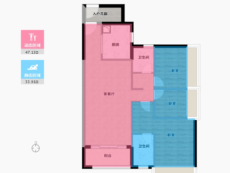 广东省-广州市-时代雁山湖（鹤山）-76.00-户型库-动静分区