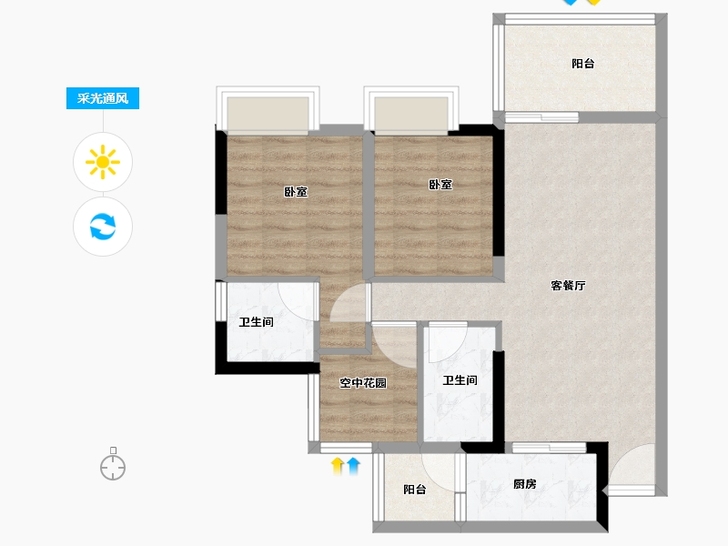 广东省-广州市-合家和府-72.00-户型库-采光通风