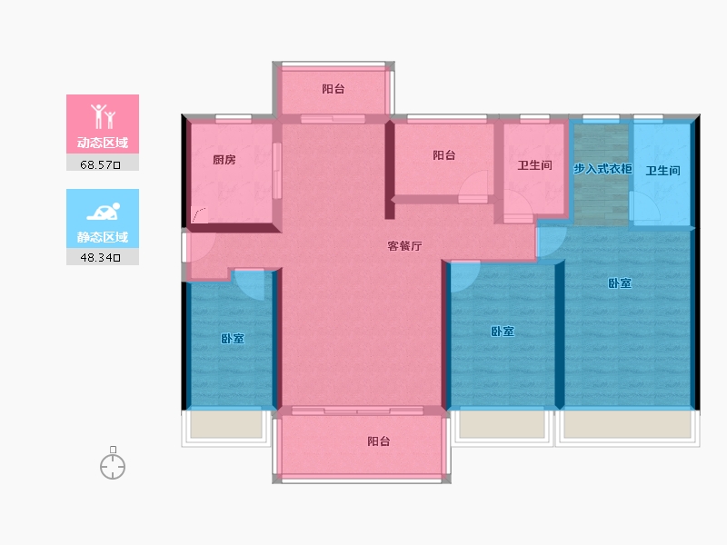 广东省-江门市-碧桂园城市之光-103.65-户型库-动静分区