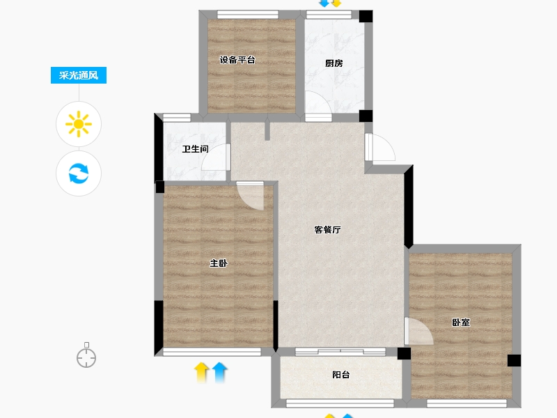 浙江省-宁波市-赛丽丽园-73.46-户型库-采光通风