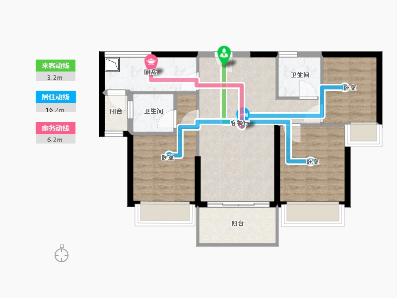 广东省-深圳市-碧桂园天誉-69.60-户型库-动静线