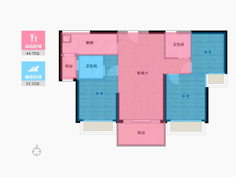 广东省-深圳市-碧桂园天誉-69.60-户型库-动静分区