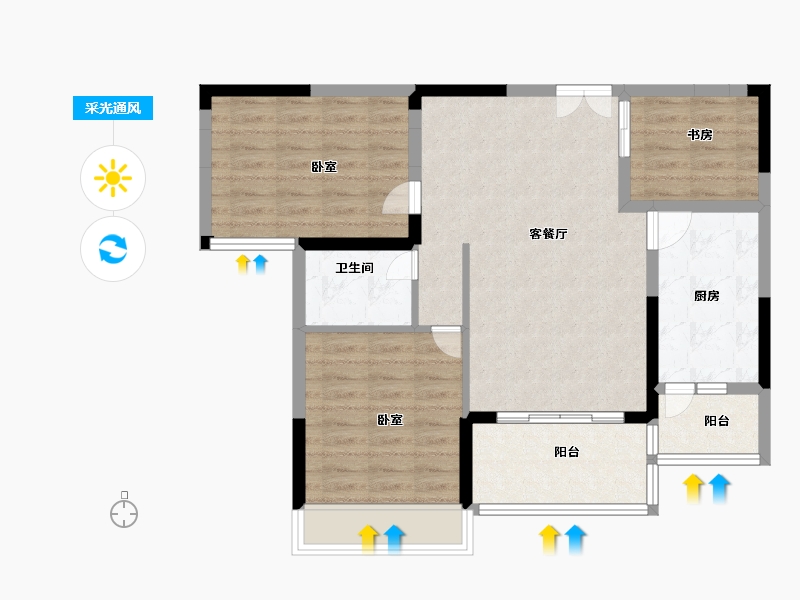 广东省-广州市-广州颐和盛世-80.00-户型库-采光通风