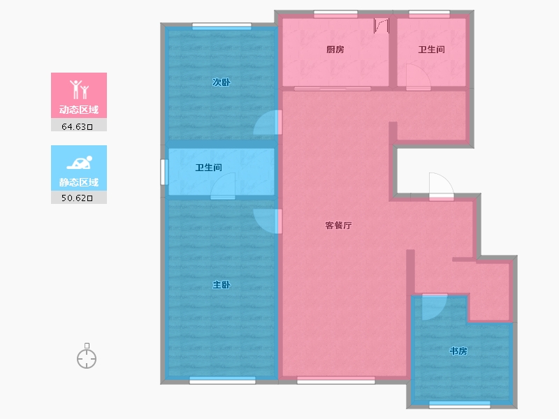 吉林省-长春市-国信净月府-103.31-户型库-动静分区