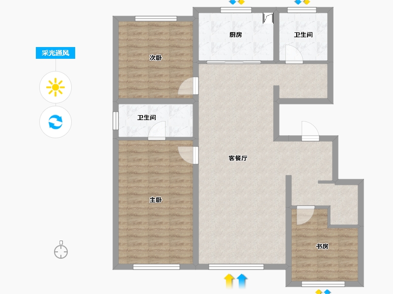 吉林省-长春市-国信净月府-103.31-户型库-采光通风