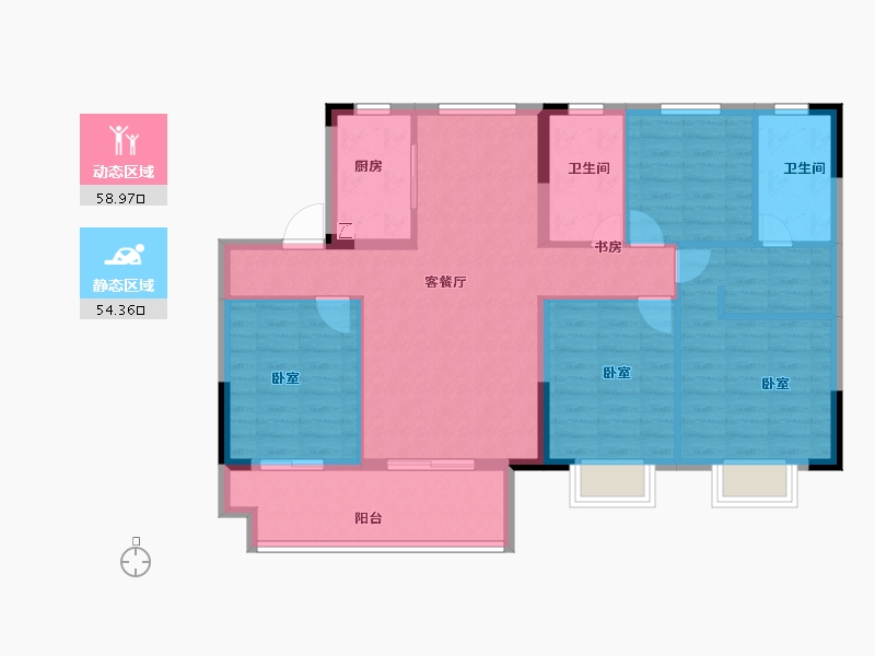 安徽省-宣城市-祥生云境-102.00-户型库-动静分区