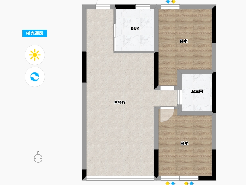 吉林省-长春市-天禄金典名城-60.96-户型库-采光通风