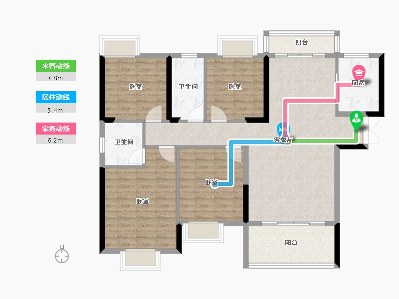 广东省-惠州市-奥林匹克花园五期-111.50-户型库-动静线