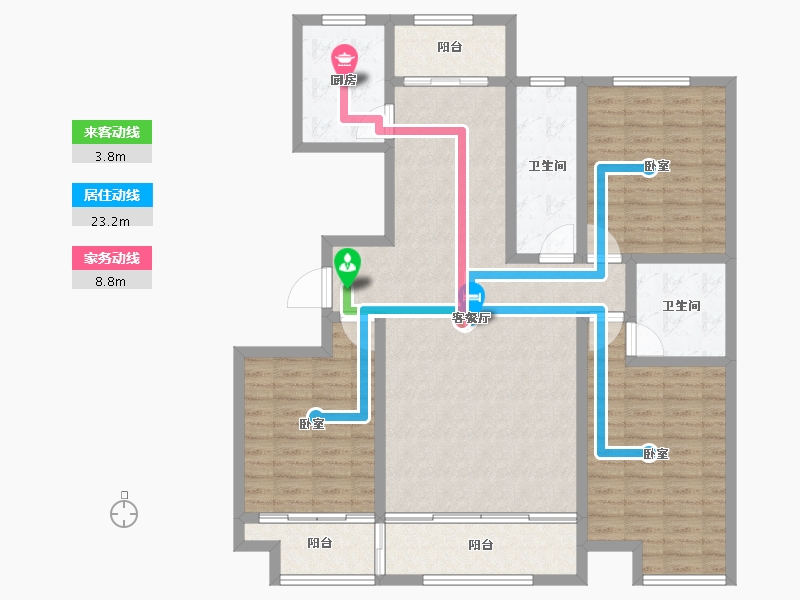 山东省-潍坊市-科达·书林苑-126.00-户型库-动静线