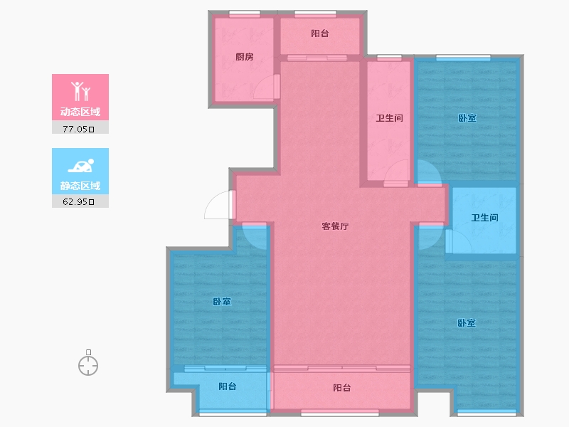 山东省-潍坊市-科达·书林苑-126.00-户型库-动静分区