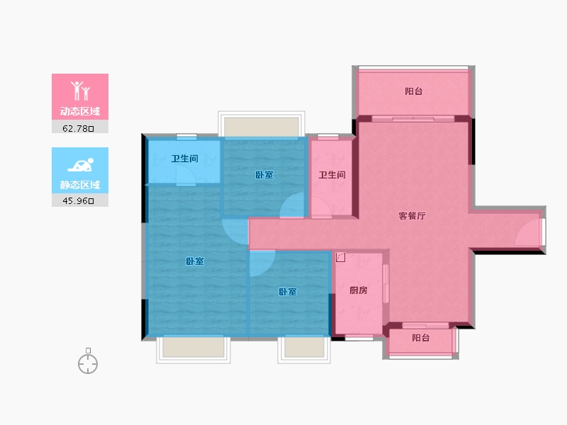 广东省-江门市-敏捷翡翠华府-98.00-户型库-动静分区