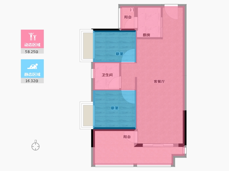 广东省-江门市-敏捷翡翠华府-67.00-户型库-动静分区