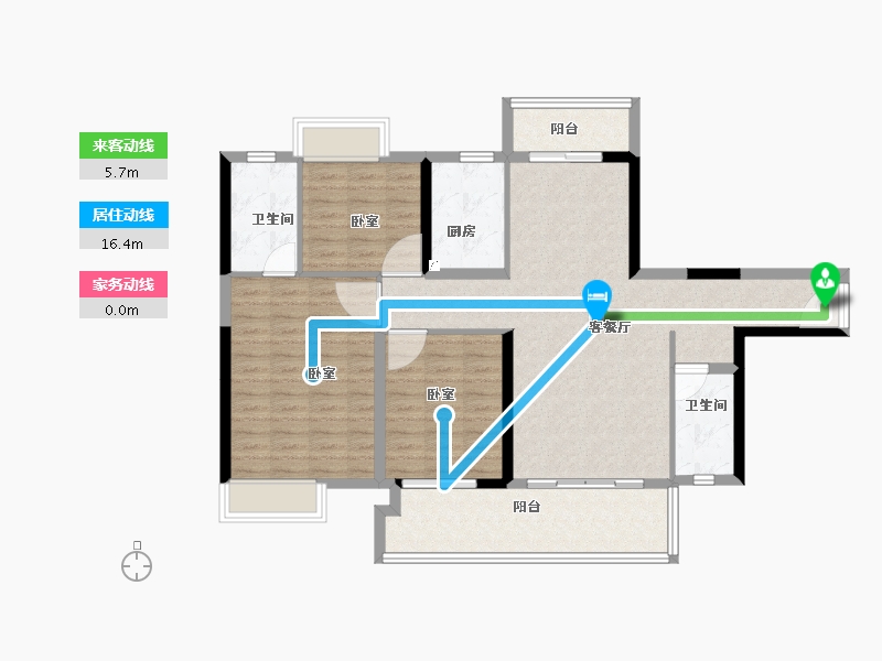 广东省-江门市-敏捷翡翠华府-104.00-户型库-动静线