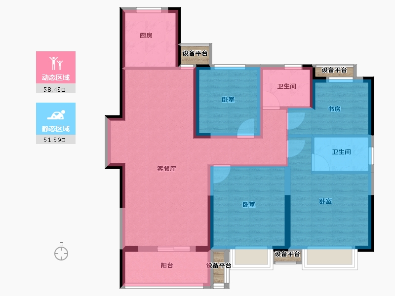 浙江省-宁波市-金地·风华大境-101.00-户型库-动静分区