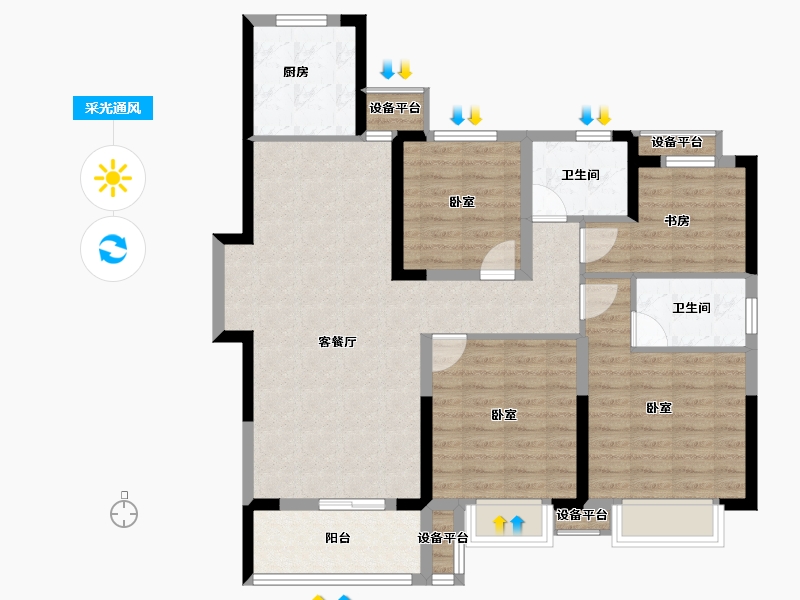 浙江省-宁波市-金地·风华大境-101.00-户型库-采光通风