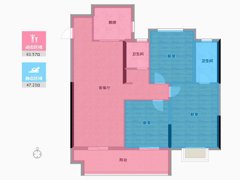 河南省-郑州市-新城·悦隽公馆-100.00-户型库-动静分区