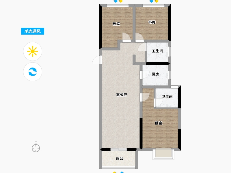 河南省-郑州市-康桥未来公元-84.01-户型库-采光通风