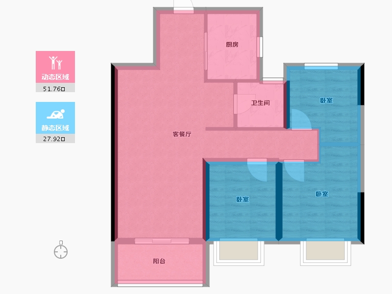 河南省-郑州市-滨河春晓-71.00-户型库-动静分区